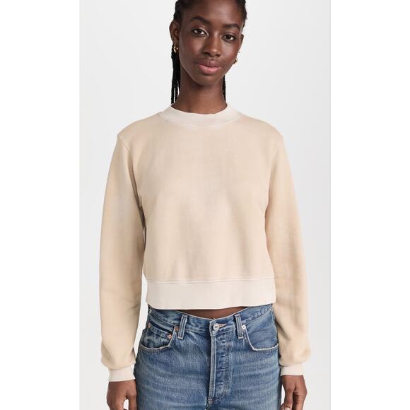 Cotton Citizen Milan French Terry Crewneck –Sand Sz S 100% Cotton Made USA NWT - Picture 1 of 13